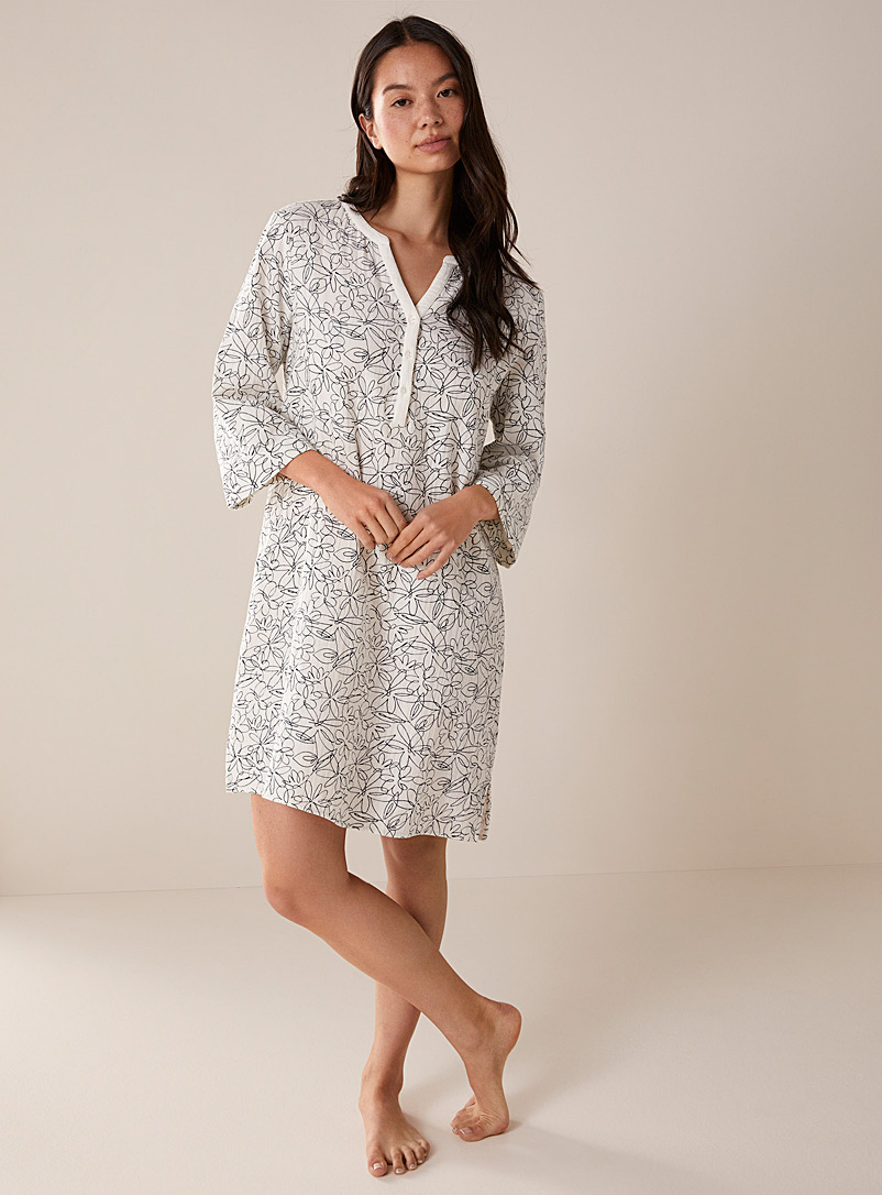 Texture organic cotton nightshirt, Miiyu, Women's Nighties, Sleep Tees,  and Nightshirts Online