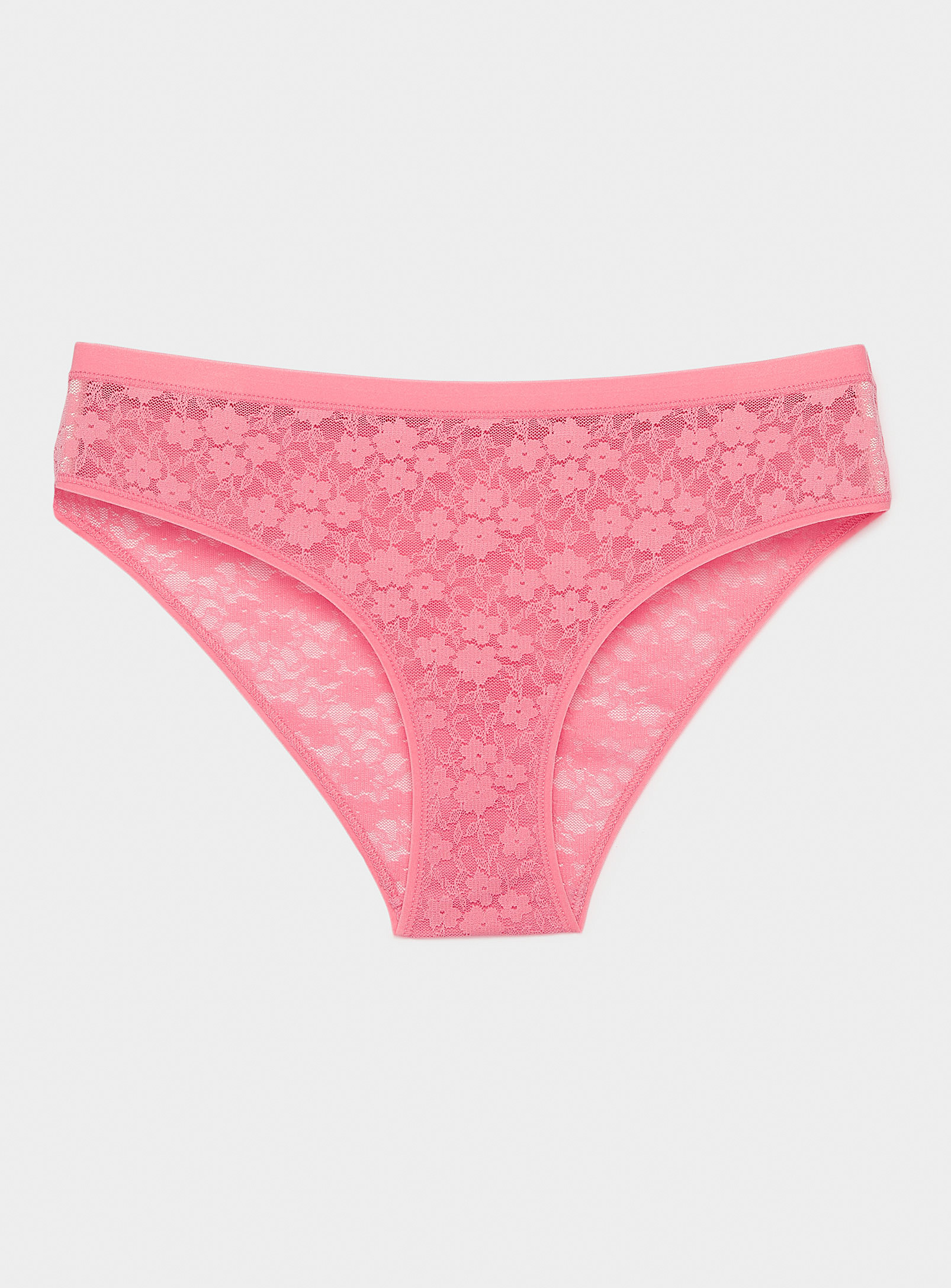 Miiyu Small Flowers Lace Bikini Panty In Pink