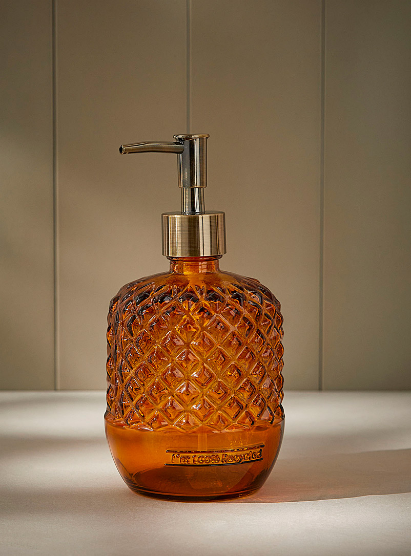 Simons Maison: La pompe à savon verre recyclé silhouette ananas Bronze - Ambre
