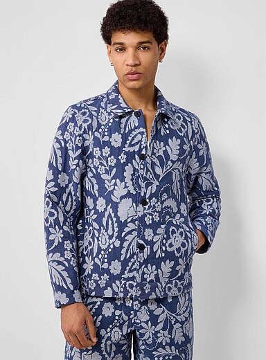 La surchemise jacquard floral pointill&eacute;