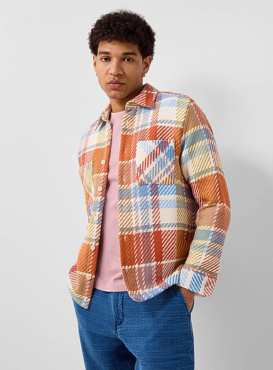 La surchemise tricot carreaux color&eacute;s Whiting