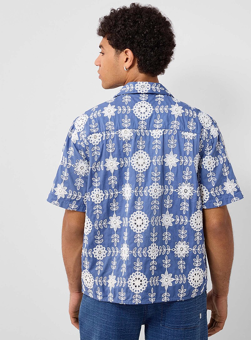 Didcot mosaic embroidery shirt | Wax London | Shop Men's Patterned
