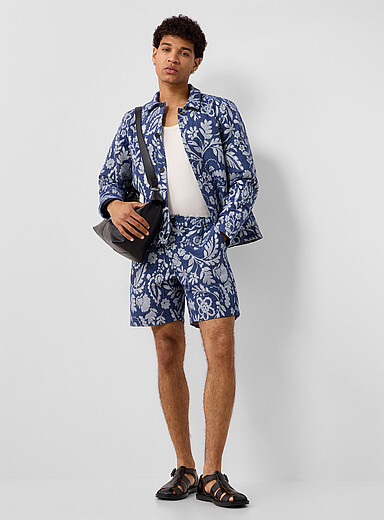 Le short jacquard floral