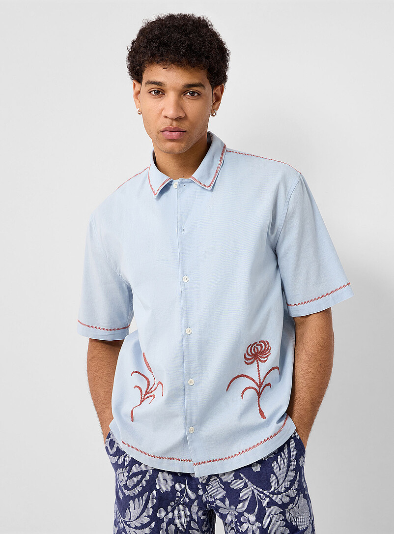 Amber Floral Embroidery Shirt