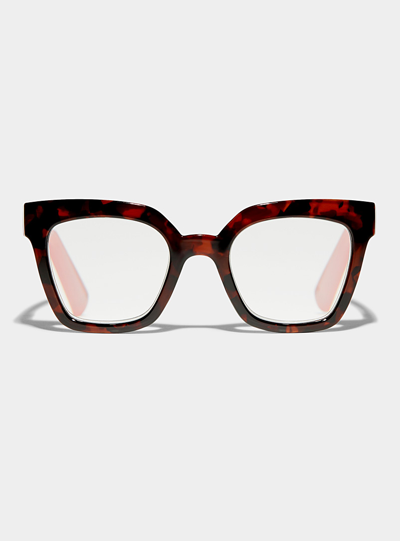 Simons Brown Colourful accent square reading glasses for women