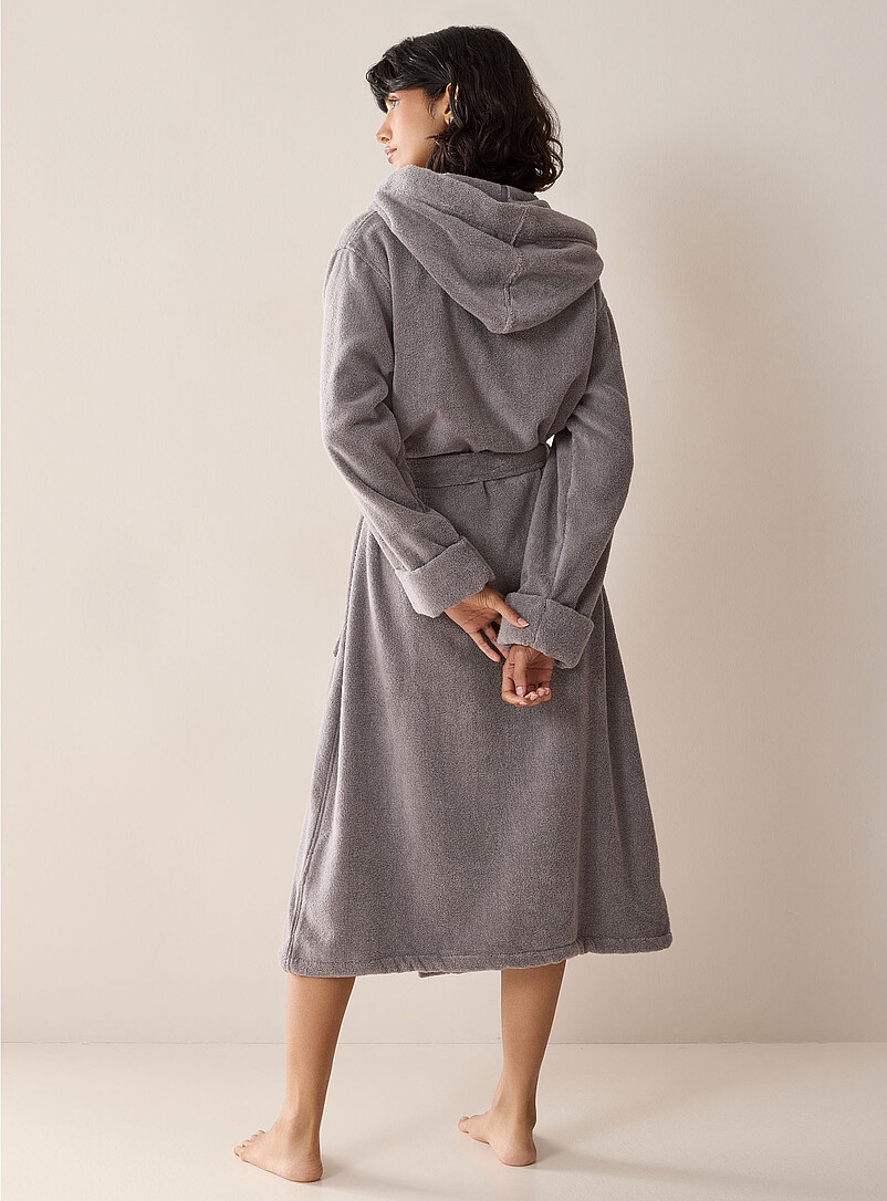 Peignoir Femme Polaire Capuche - Robe De Chambre Hiver Chaude, Molleton Doux, Poches, Grande Taille - 6