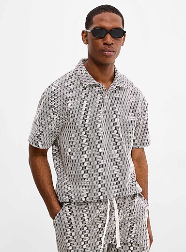 Le polo jacquard losanges <b>Coupe confort</b>