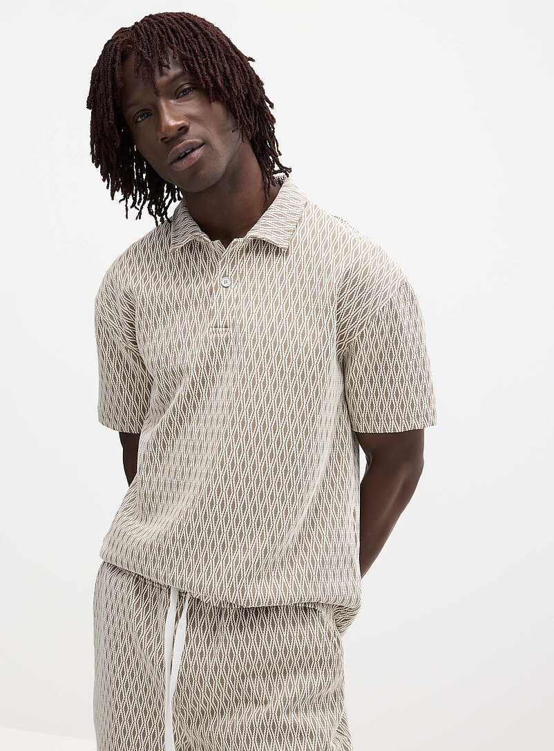 Diamond Jacquard Polo Comfort Fit
