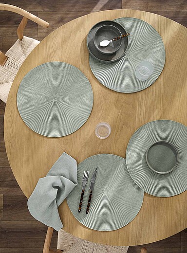 Simons Maison Navy/Midnight Blue Monochrome braided placemats Set of 4