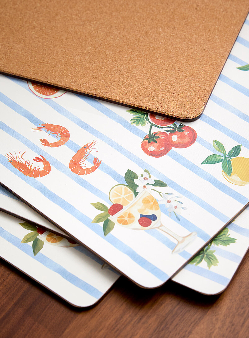 Simons Maison: Les napperons lamin&eacute;s sur li&egrave;ge saveurs d'&eacute;t&eacute; Ensemble de 4 Assorti