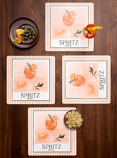 Les napperons lamin&eacute;s sur li&egrave;ge Spritz Ensemble de 4