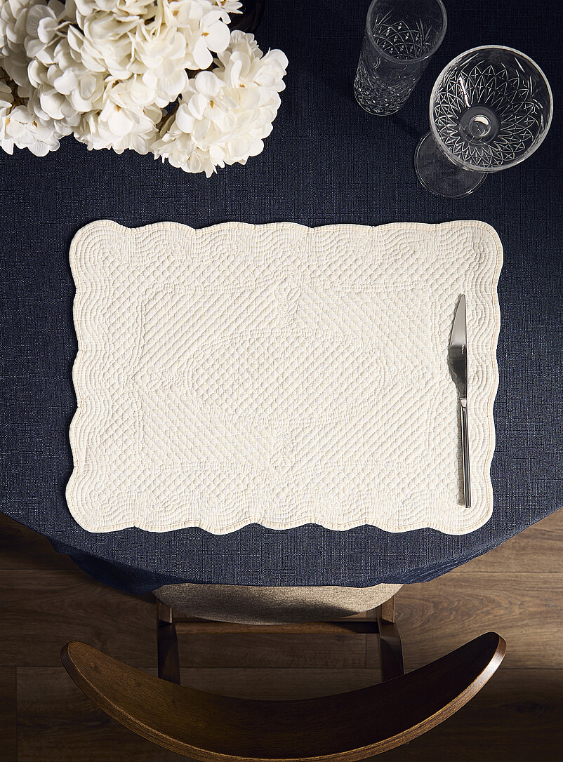 Rectangular ornamental topstitched placemat product image (primary)