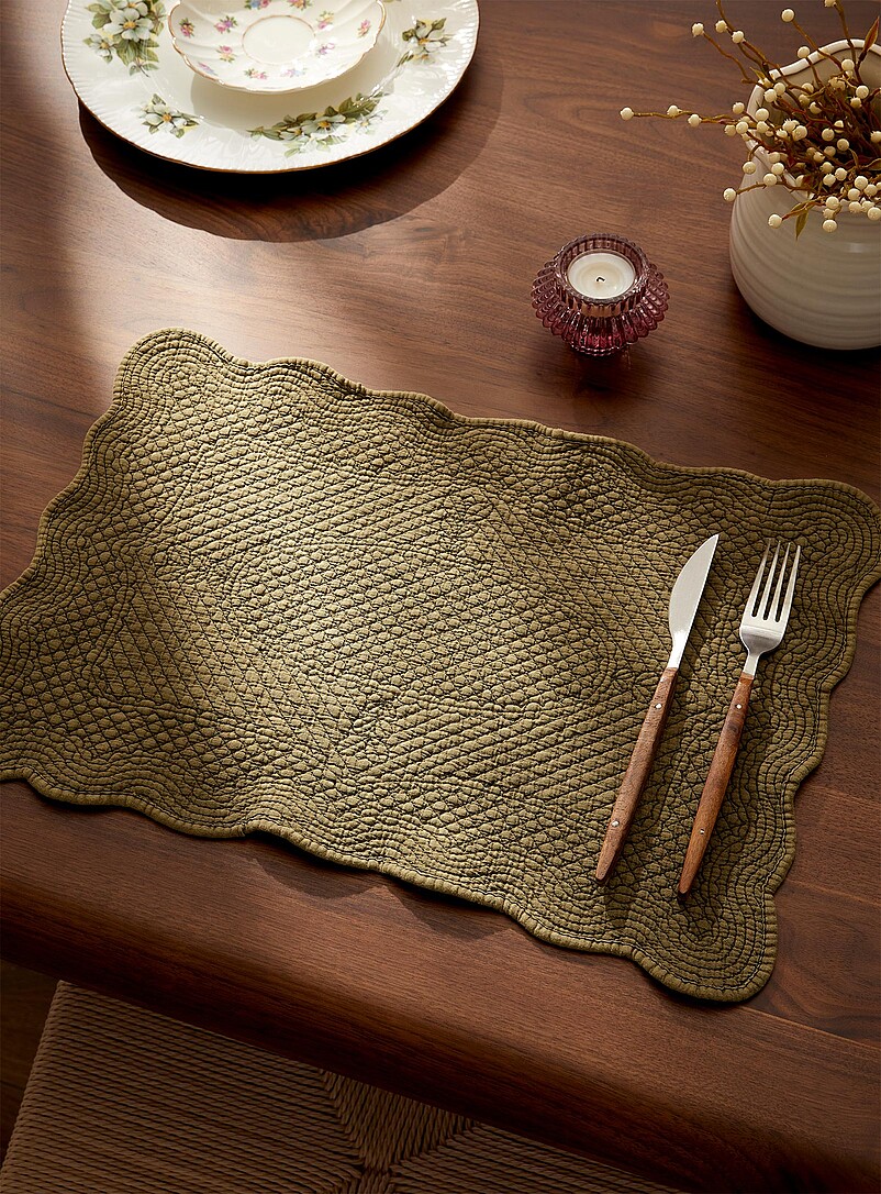 Rectangular Ornamental Topstitched Placemat