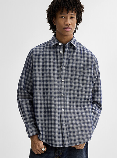 La chemise en twill carreaux vichy indigo