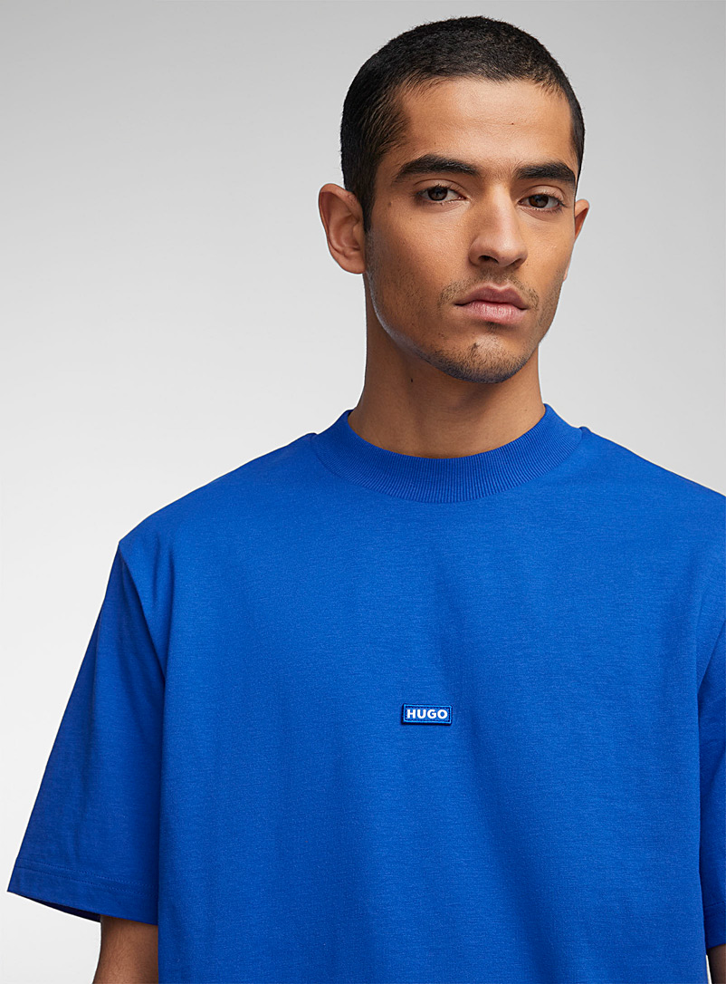 HUGO Blue Mini-logo T-shirt for men