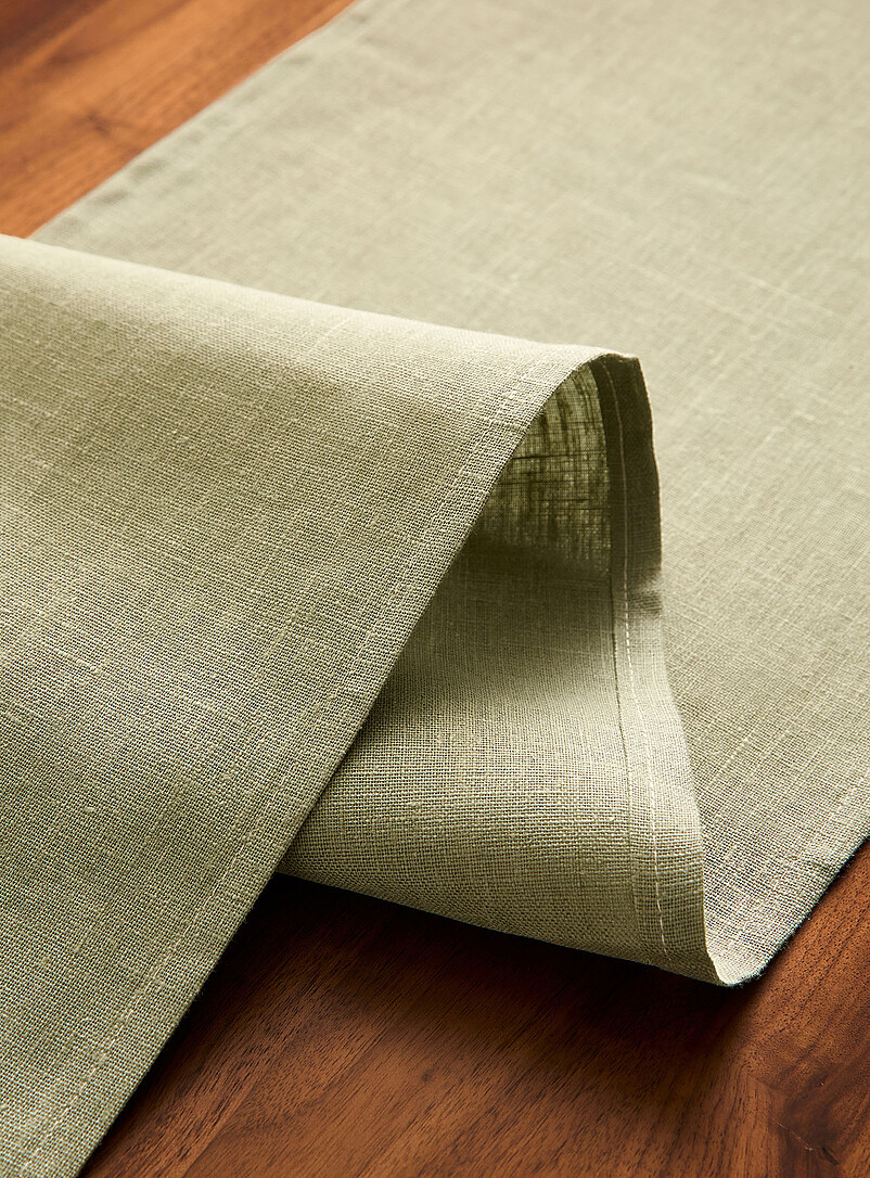 Eucalyptus green pure linen table runner 35 x 230 cm product image 2