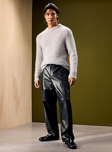 Le pantalon cuir noir obscur Coupe ballon <b>Capsule Le 31 Studio</b>