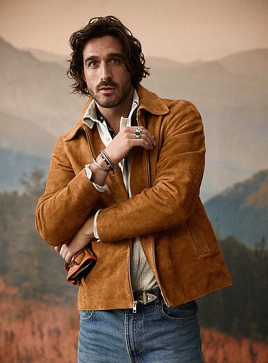 Le 31 Tan Nubuck jacket for men
