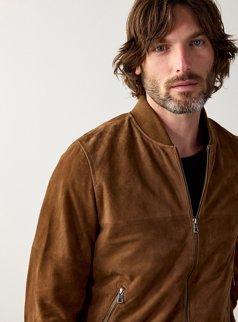 Genuine suede bomber jacket product image 2