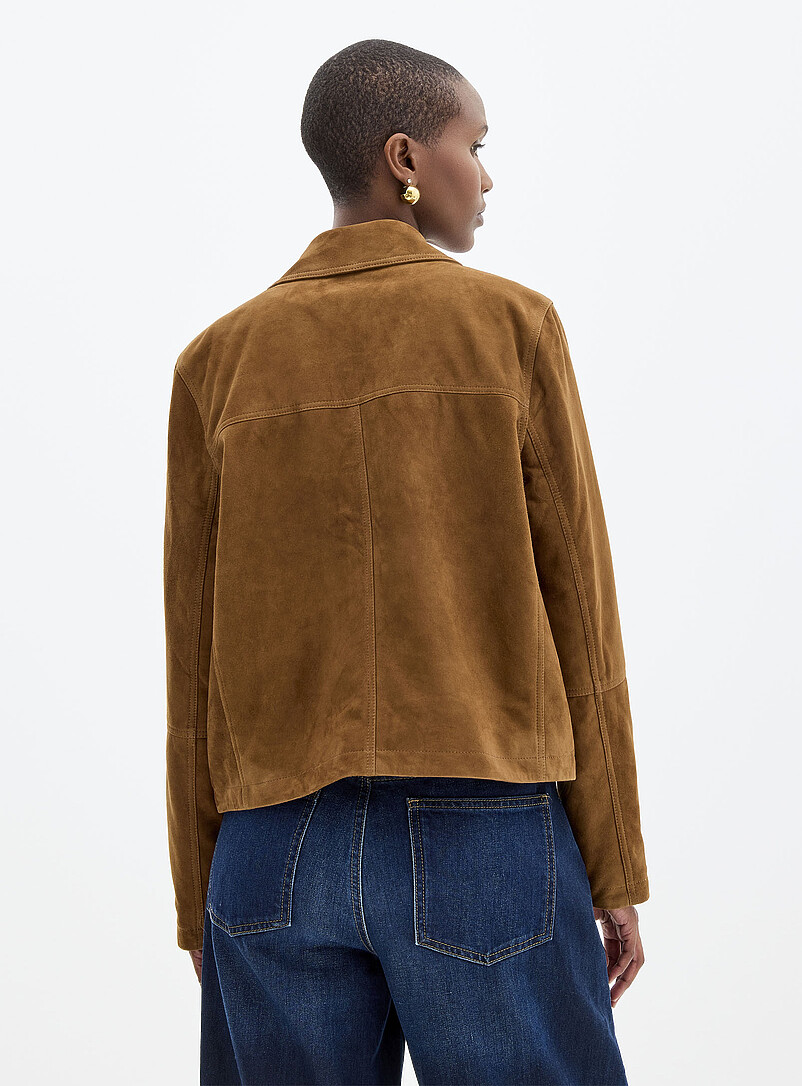 Buttoned genuine suede jacket product image 3