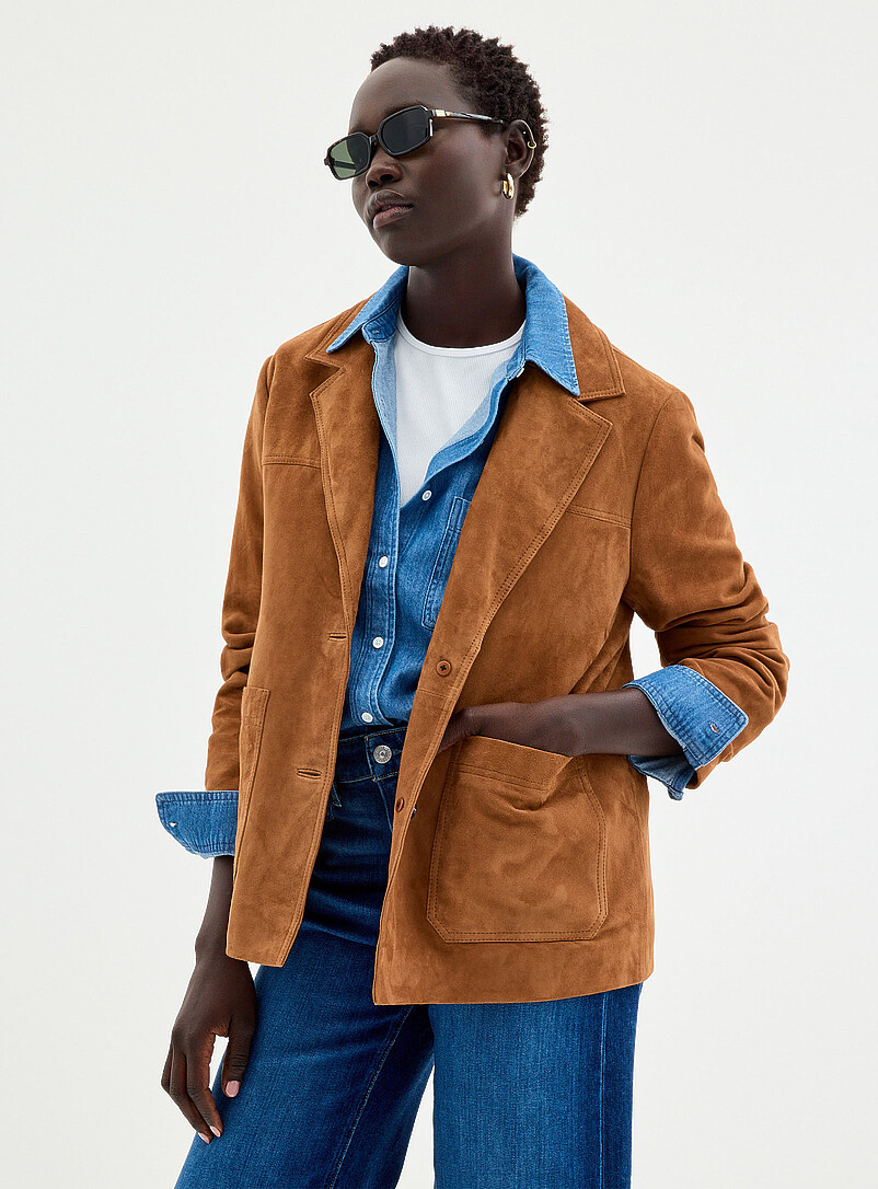 Genuine Suede Loose Blazer