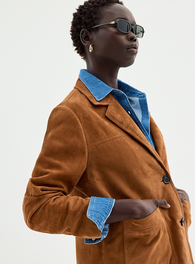 Genuine suede loose blazer product image 2