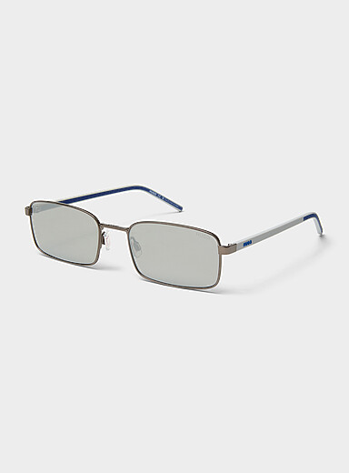 Les lunettes de soleil rectangulaires branches grises