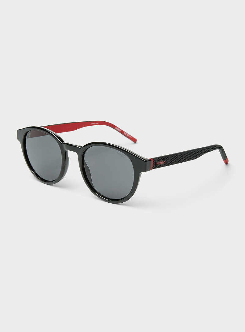 Textured temple rounded sunglasses product image (primary)