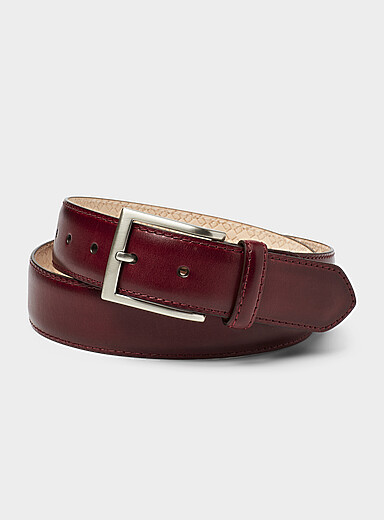 La ceinture en cuir bordeaux