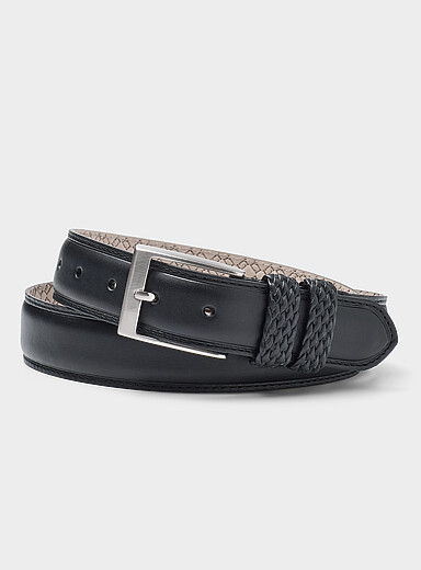 La ceinture cuir passants tress&eacute;s