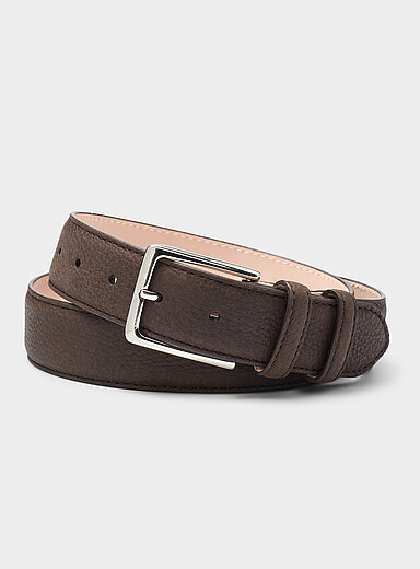 Minimalist pebbled leather belt