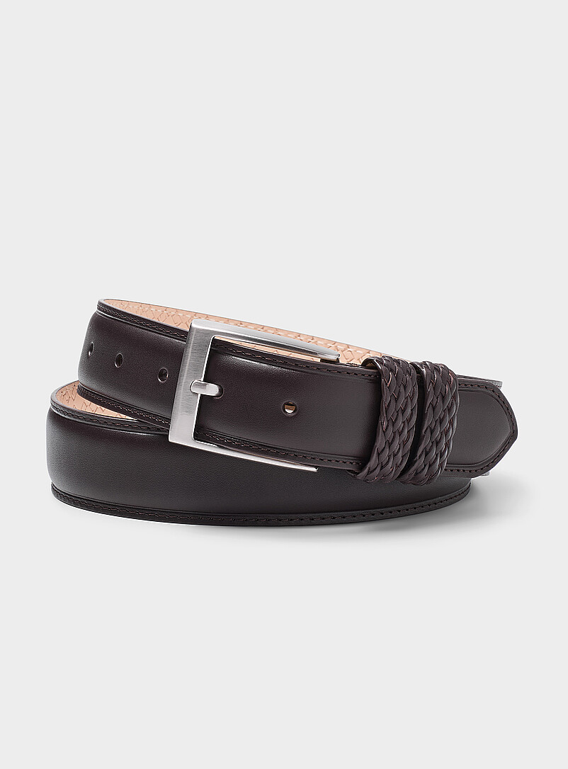 Braided-loop leather belt product image (primary)