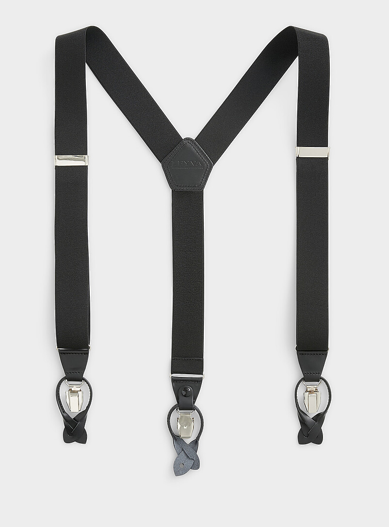 Solid black suspenders product image 2