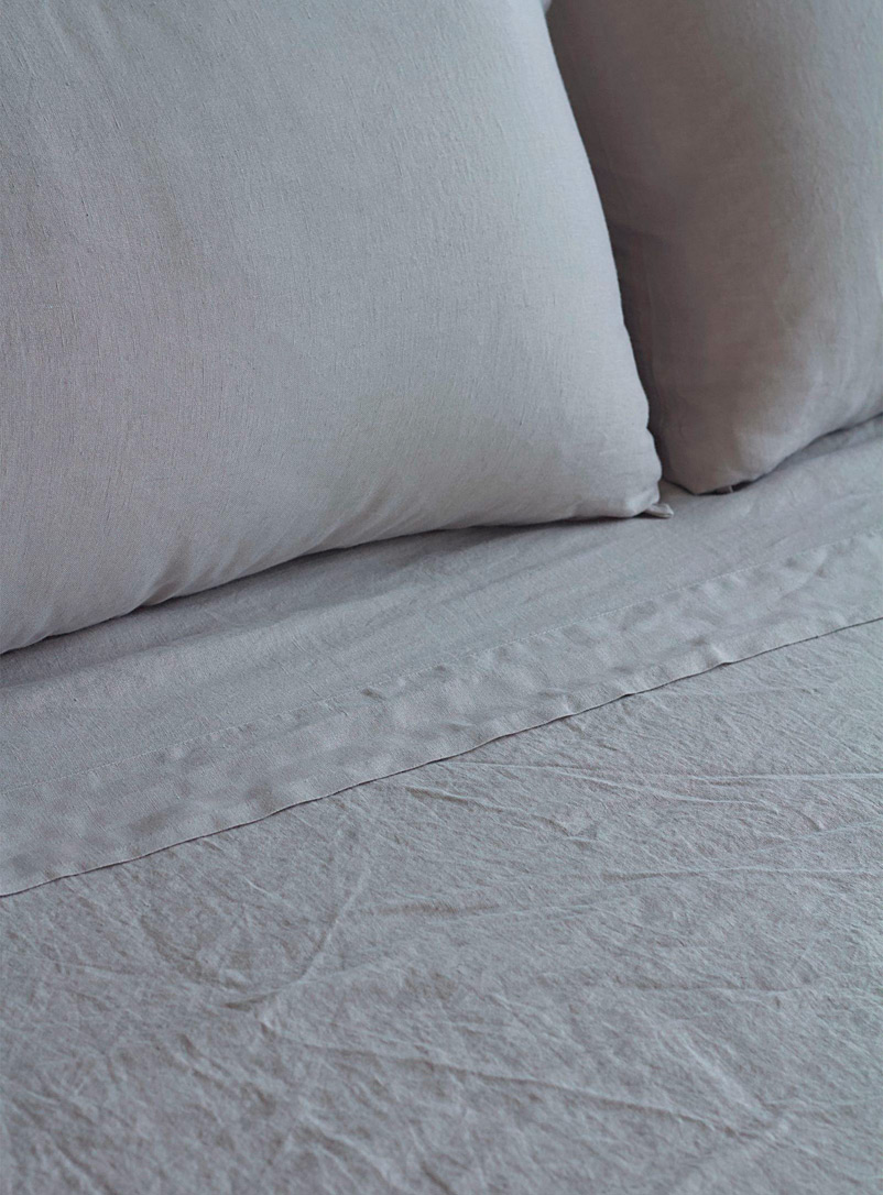Wilet Grey Light pure pre-washed linen bedsheet set