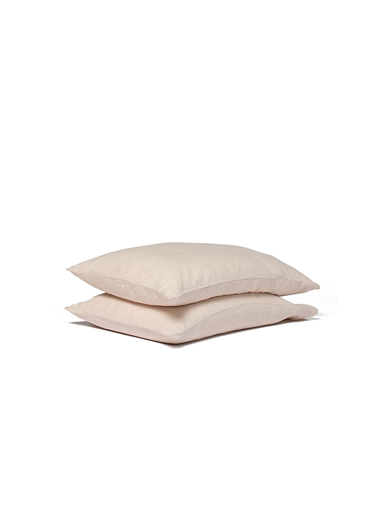 Wilet Cream Beige Pre-washed pure linen pillowcases Set of 2