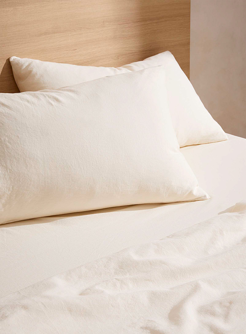 Wilet Off White Linen and cotton pillow cases Set of 2