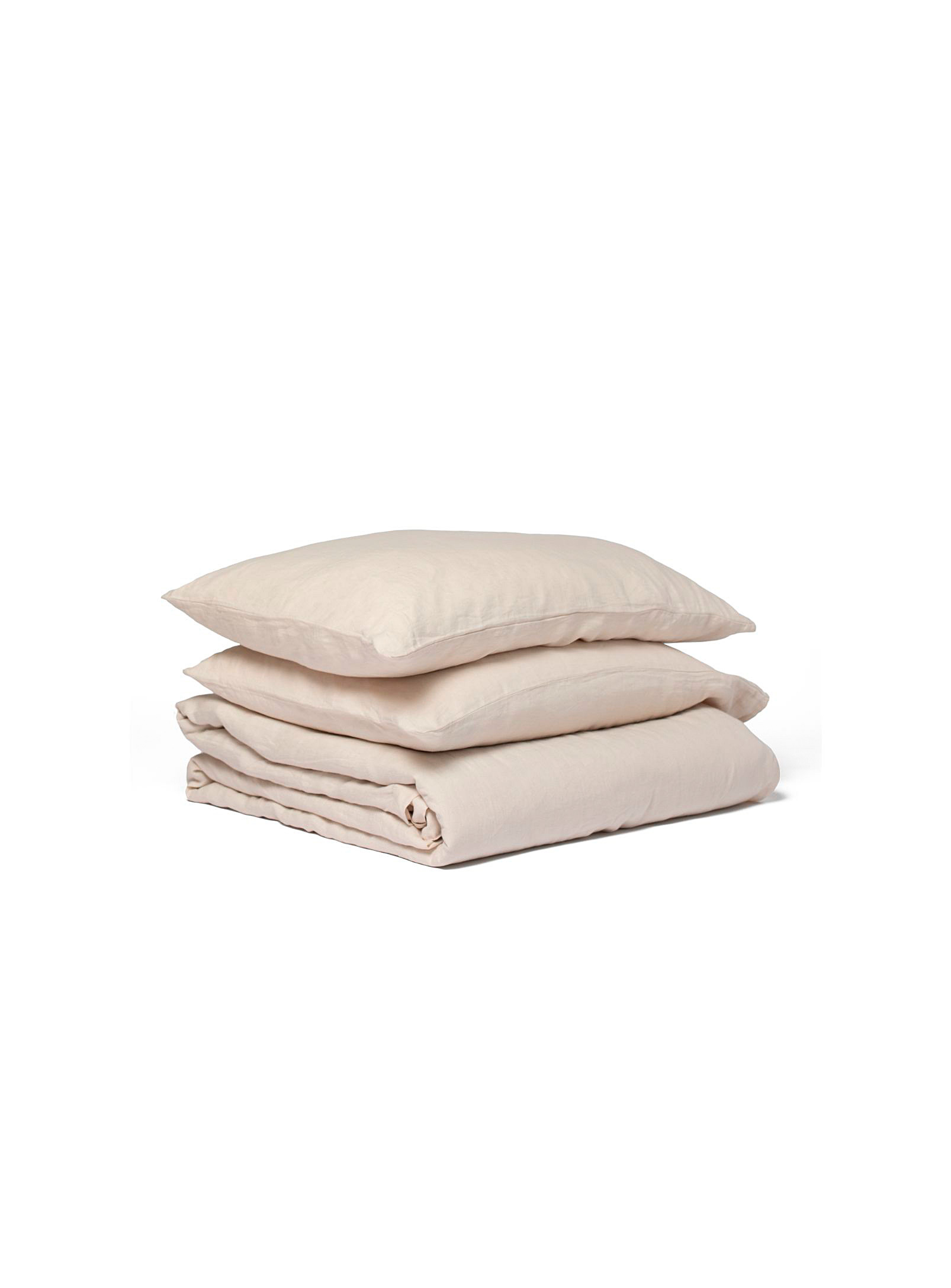 Wilet Lightweight Pre-washed Pure Linen Duvet Cover Set In Cream Beige