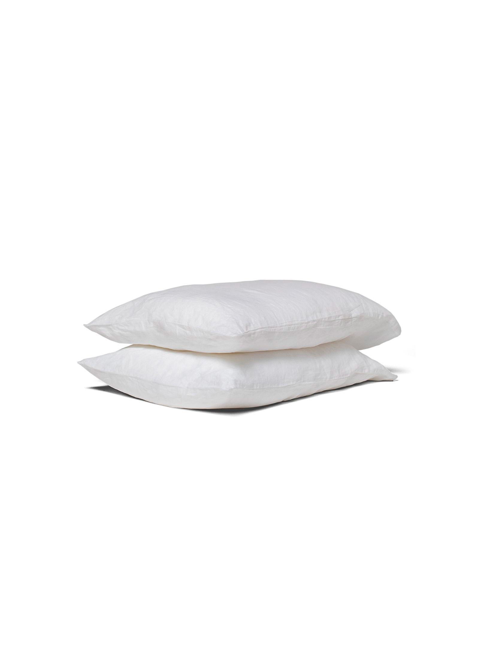Wilet Pre-washed Pure Linen Pillowcases Set Of 2 In White