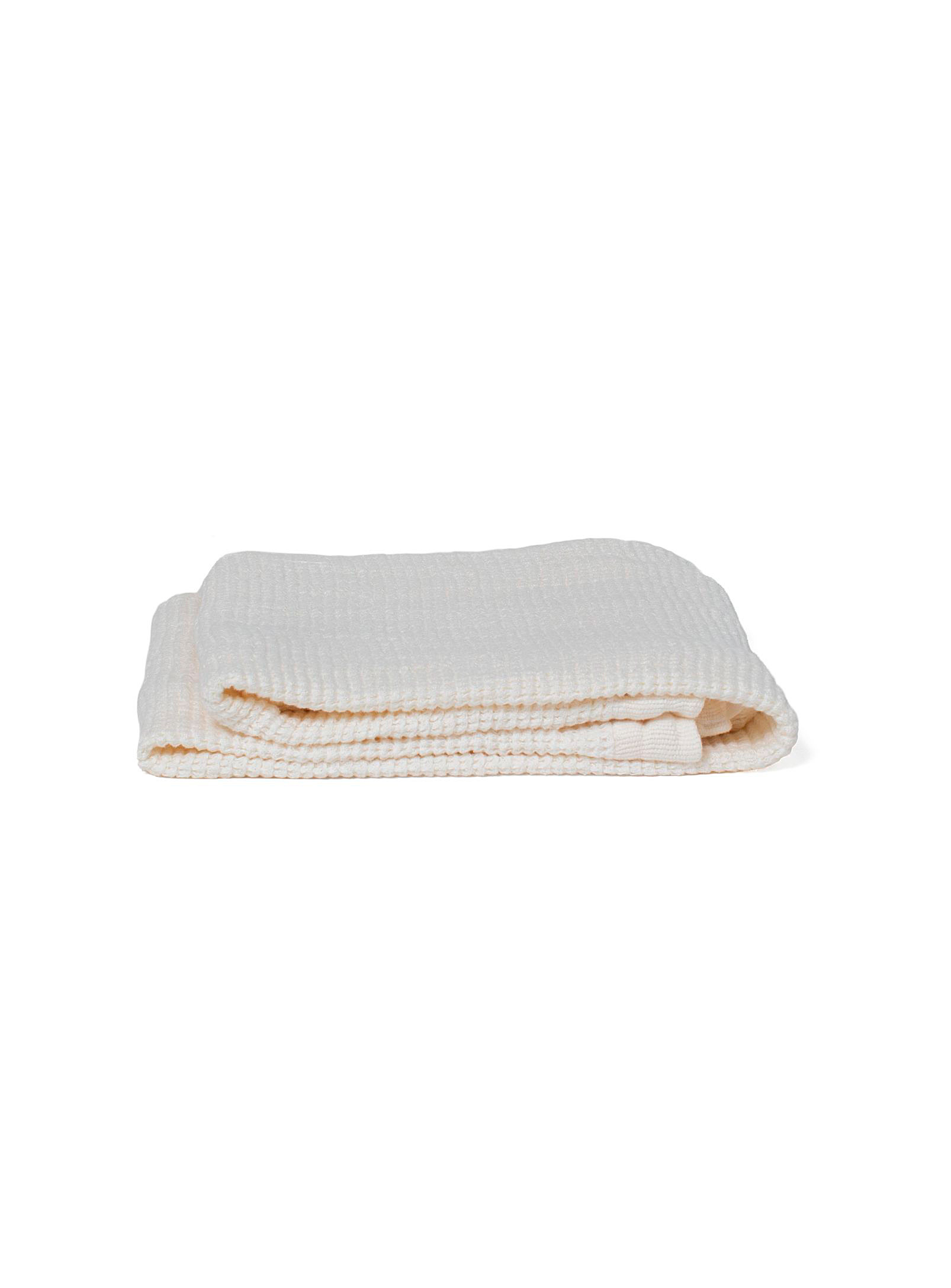 Wilet Pre-washed Pure Linen Waffled Bath Towel In White