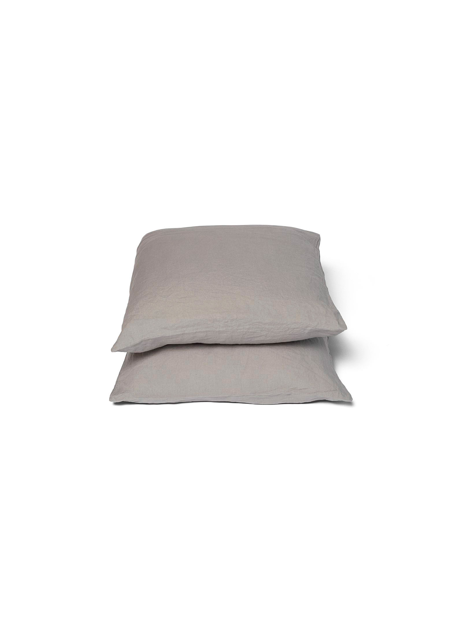 Wilet Pre-washed Pure Linen Euro Pillow Shams Set Of 2 In Grey