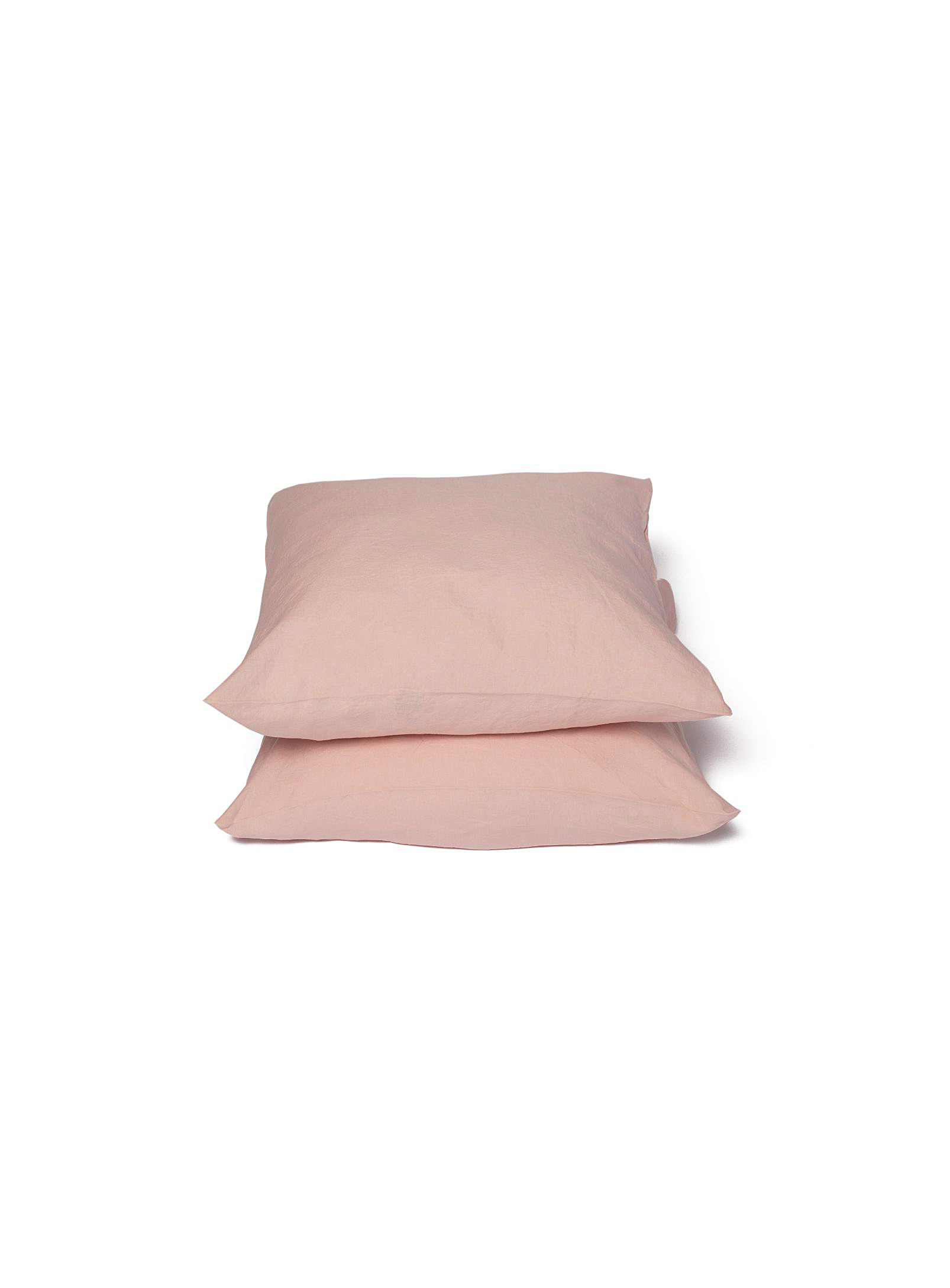 Wilet Pre-washed Pure Linen Euro Pillow Shams Set Of 2 In Pink