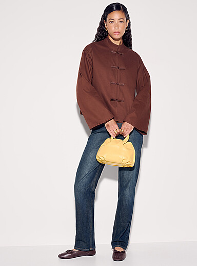 Satin frog closures officer jacket