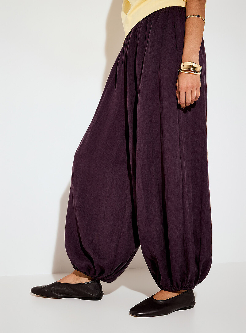 Ic&ocirc;ne Amber Elastic-ankle loose barrel-leg pant for women