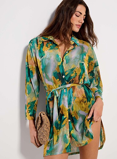 Belted mesh tunic