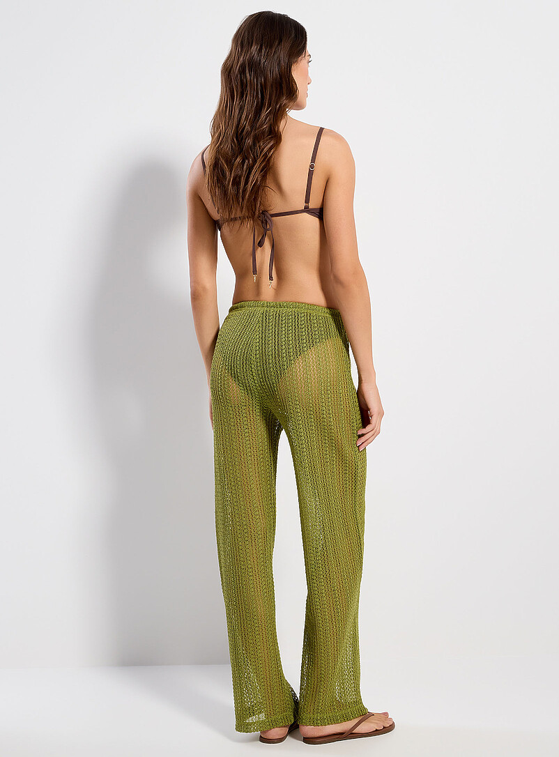 Simons Green Fine crochet pant for women