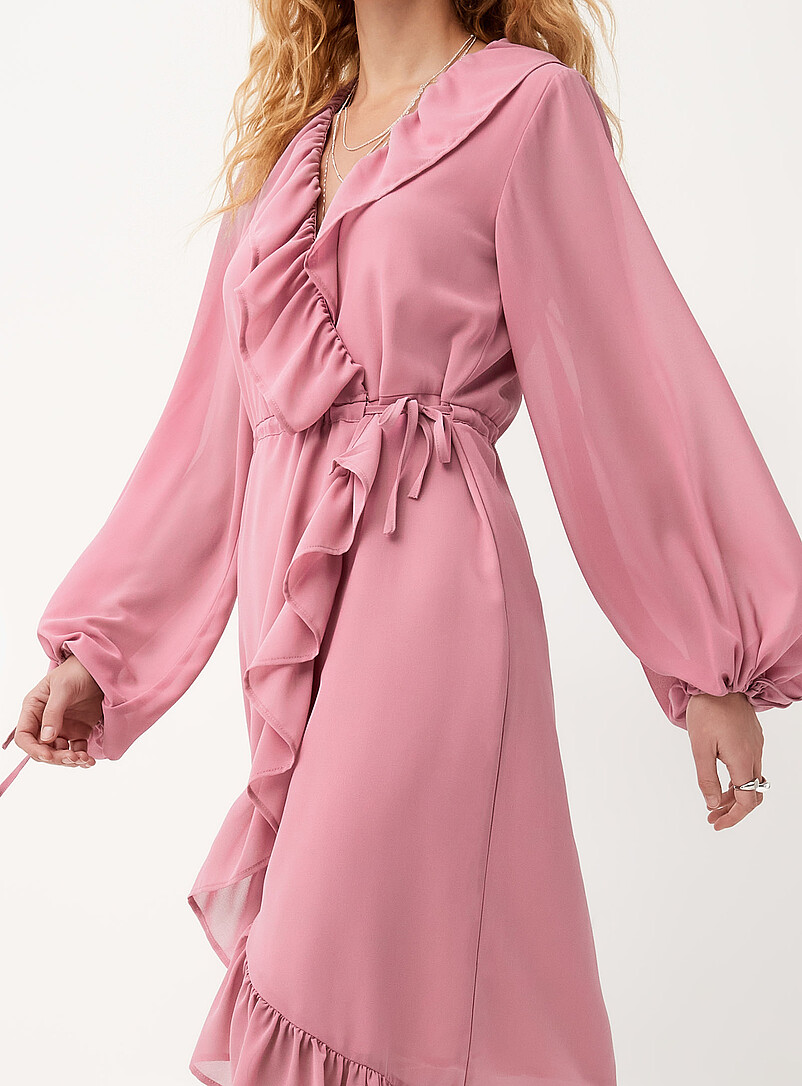 Ruffled sheer chiffon wraparound dress product image 2