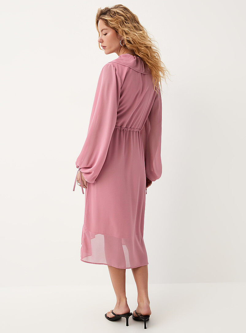 Ruffled sheer chiffon wraparound dress product image 3