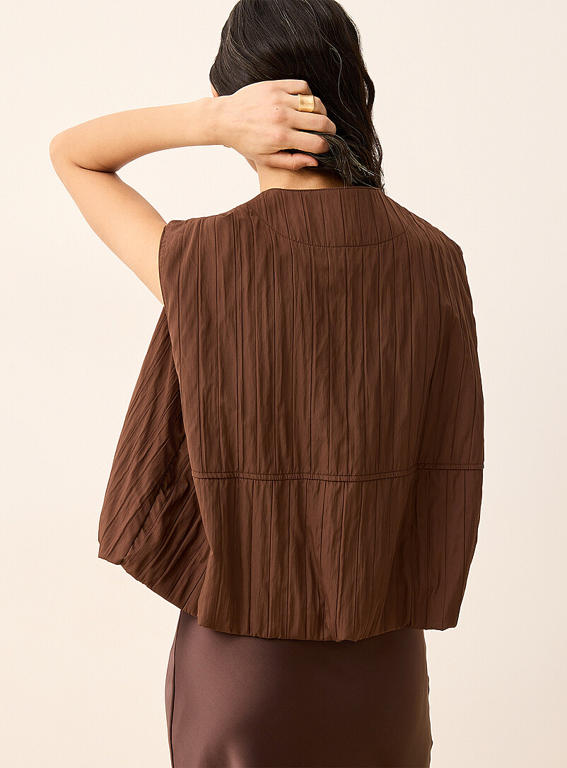 Pleated texture sleeveless bubble vest product image 3