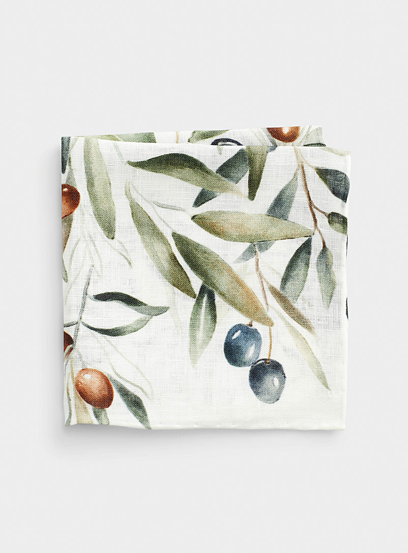 Olymp Assorted Olive branch pocket square for men