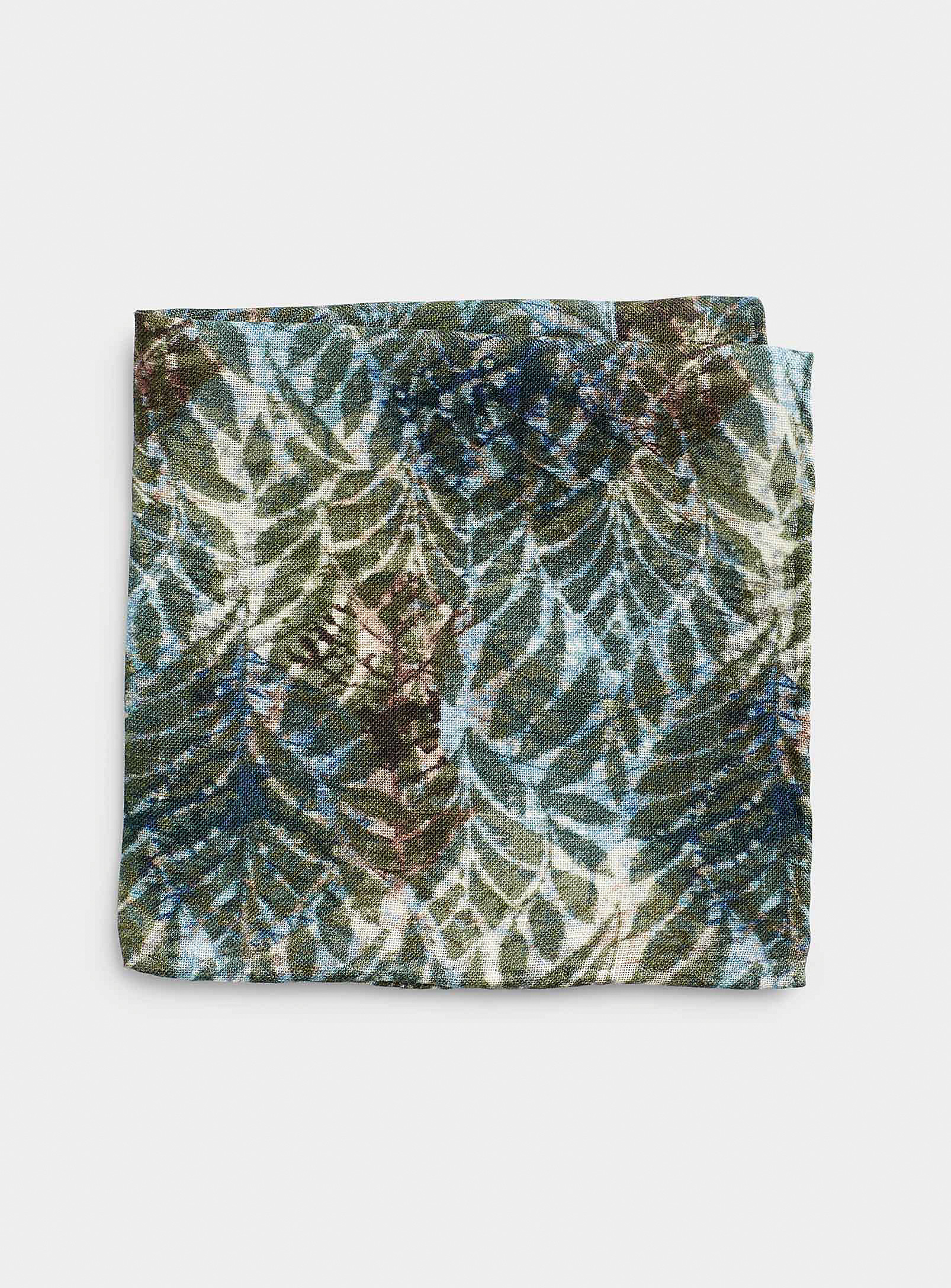 Olymp - Men's Abstract garden pure linen pocket square